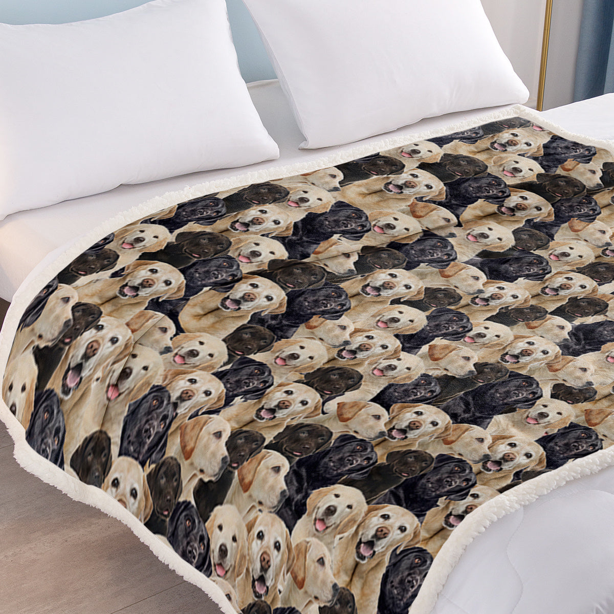 US & UK Local  Labrador Retriever Blanket Cute Labrador Retriever Fleece Blanket Dog Animal Pattern Sherpa Throw Blanket For Women Girls Mom Travel