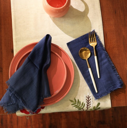 US Local Premium Cotton Napkins Set Of 4-20x20 Inch, Classic Hemstitch Dinner Napkins