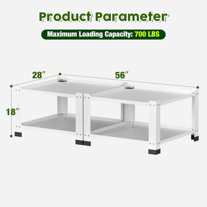US Local Laundry Pedestal 18 In Height, Washer And Dryer Pedestals With Storage Shelf, 700lbs Weight Capacity Washing Machine Stands For Most Washers And Dryers, Assembly Required, White, 2 Pack