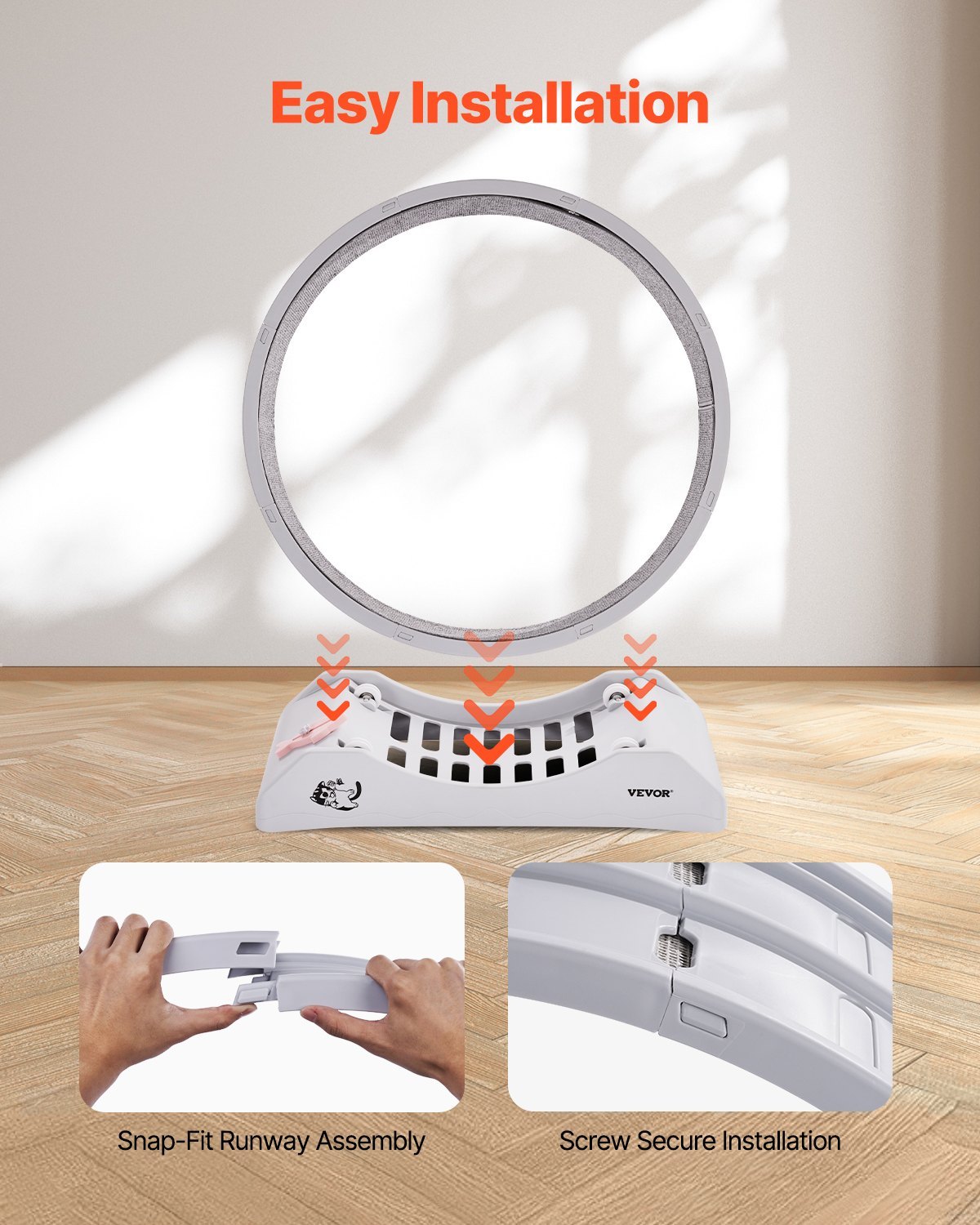 US Local Cat Exercise Wheel 31.5 In Large Indoor Cat Running Wheel Treadmill White