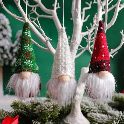 US Local 12 Pcs Christmas Gnomes Hanging Ornaments Tomte Gnomes Plush Decorative Ornaments Faceless Gnome Xmas Tree Hanging Decorative Santa Elf Home Wall Table Decor For Christmas Home