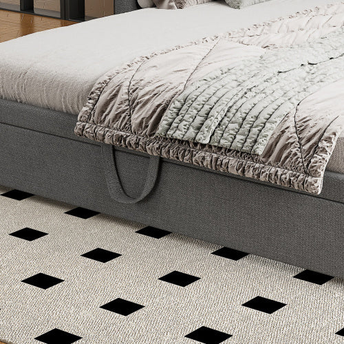 UK Local Upholstered Bed, 3FT Single Bed 90x190cm, Bottom With Bed 90x190cm, Can Be Joined Into A Double Bed, Daybed Sofa Bed, Youth Bed, For Adults  Teenagers, Easy Assembly, Linen, Grey