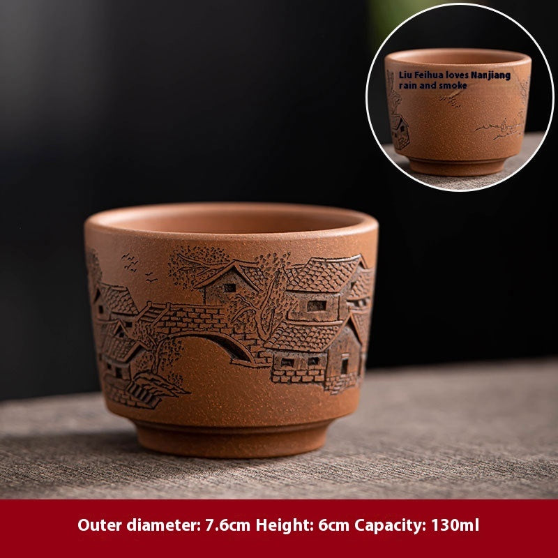 Yixing Purple Sand Pile Painting Personal Cup