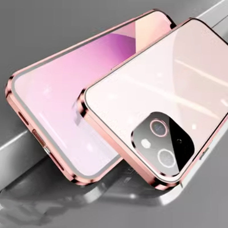 USA Local Peep-proof Magnetic Glass Double-sided Buckle Phone Case