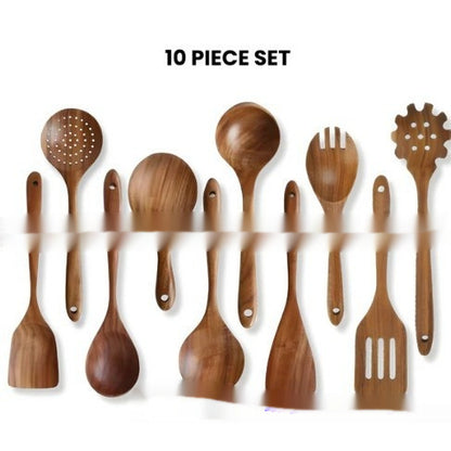5-Piece Wooden Spatula And Soup Tableware Wooden Kitchenware Set