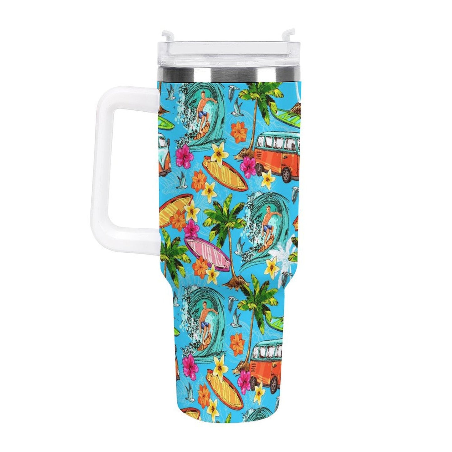 PHDT00102 POD US Local Tumbler 40 oz Large Capacity Car Cup Summer, Surfing