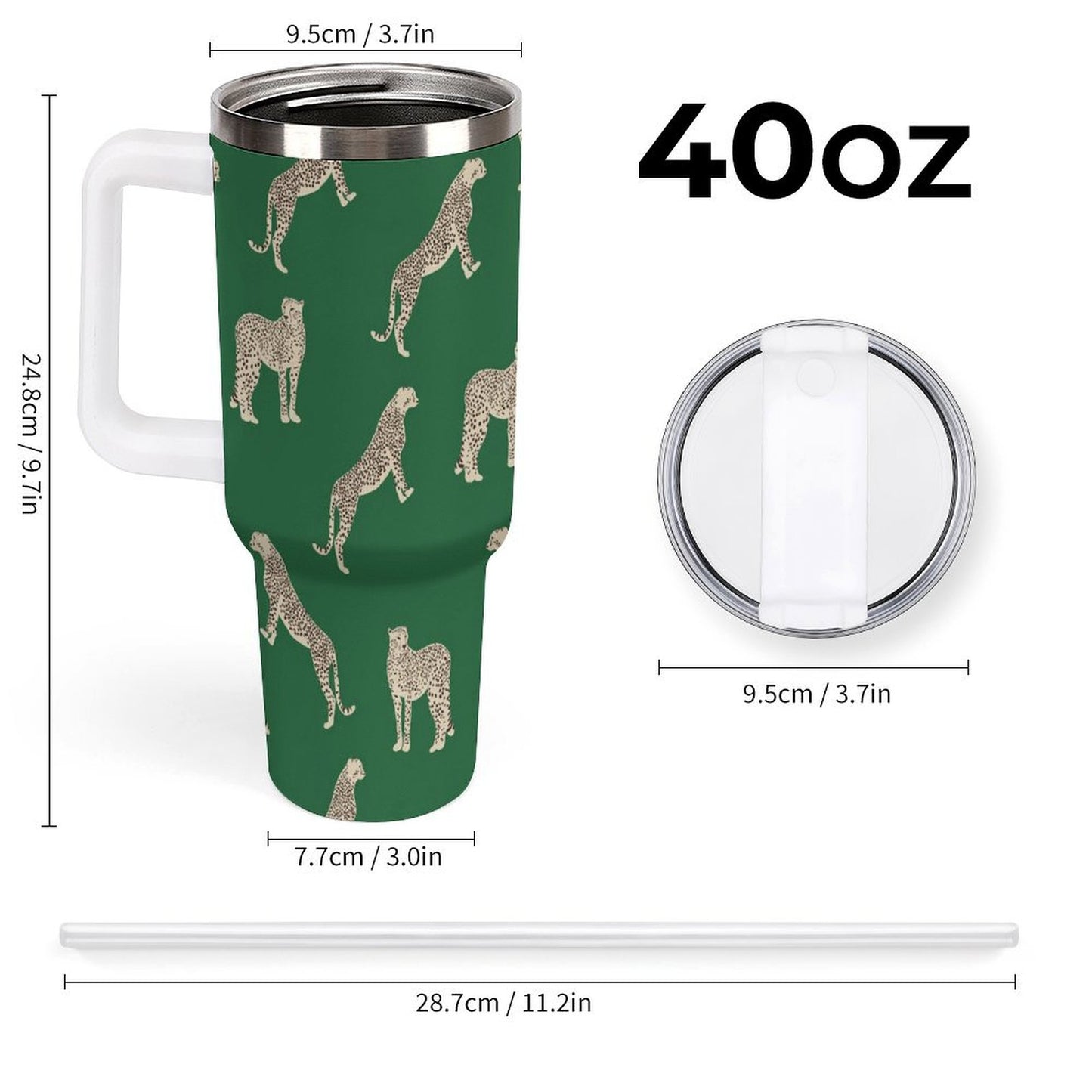 PHDT00477 POD US Local Tumbler 40 oz Large Capacity Car Cup Wild Animal Leopard Paintings