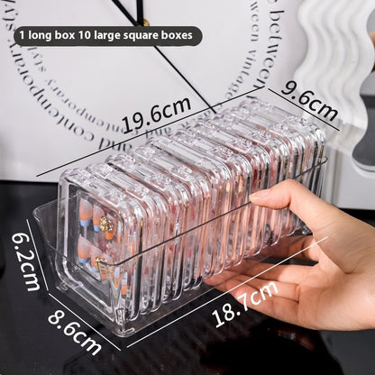 US Local Transparent Manicure Small Wear Nail Box Handmade Nail Storage Box