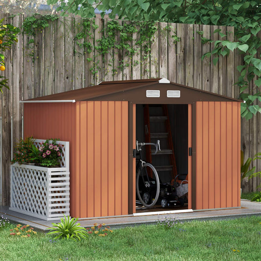 US Local Outdoor Tool Shed 9  X 6 Tool Storage Shed With Foundation Kit For  Patio Lawn Yellow