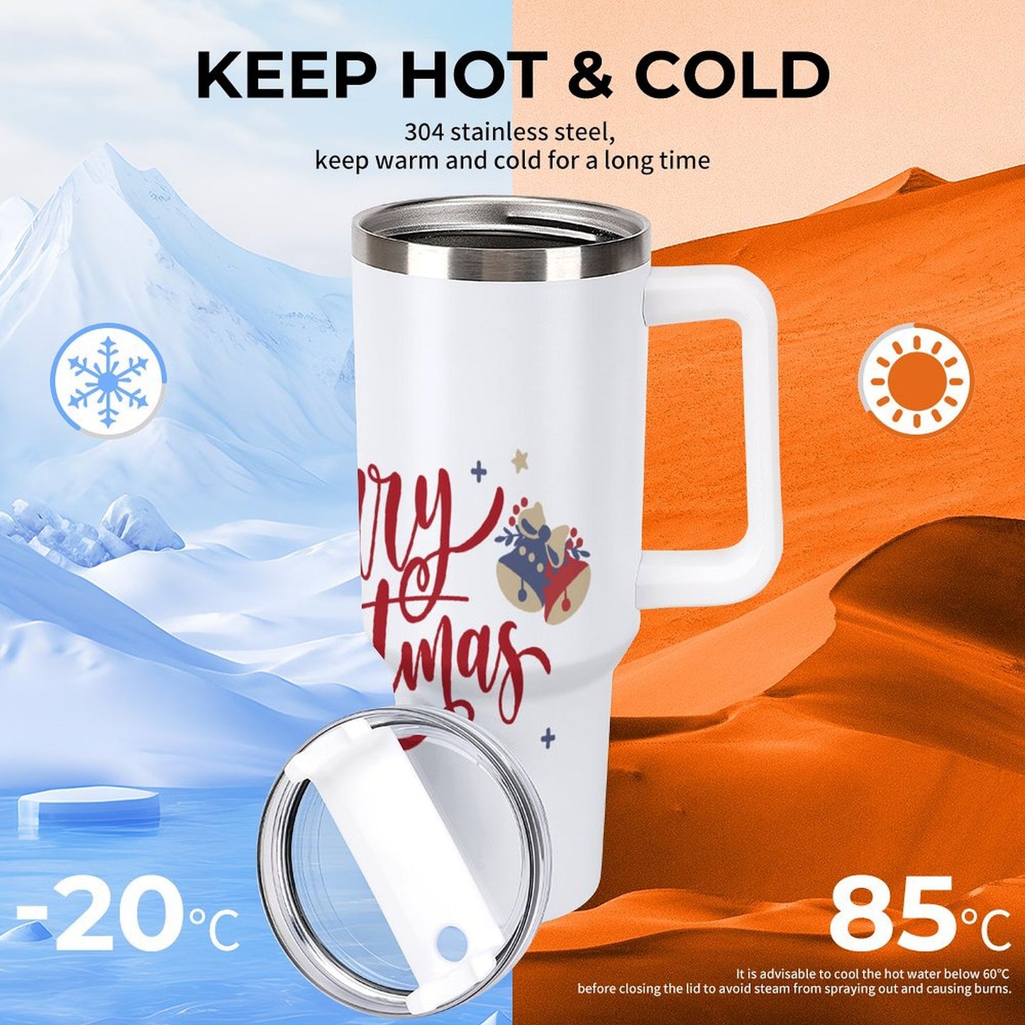 PHDT00167 POD US Local Tumbler 40 oz Large Capacity Car Cup Christmas