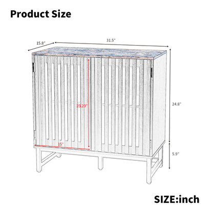 US Local Cabinet With Flat Noodles Grating Stripe Door