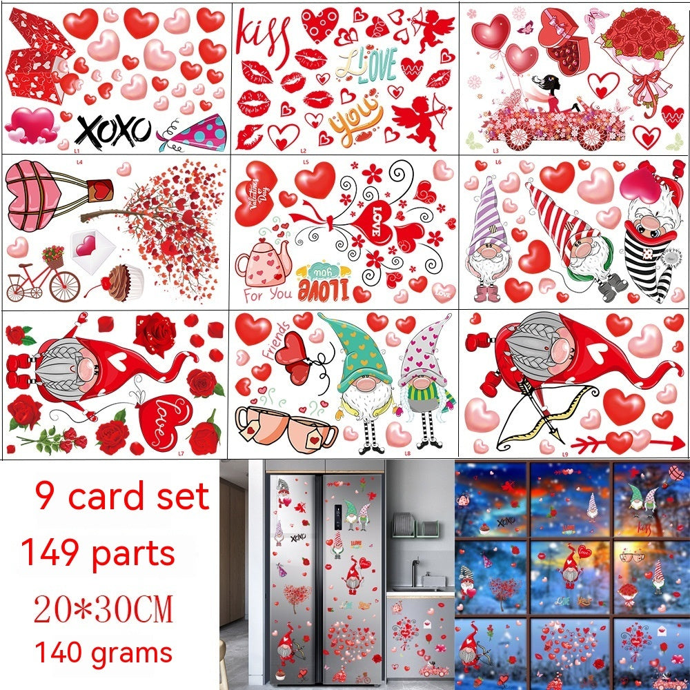 Valentine's Day Valentine's Day Electrostatic Sticker Showcase