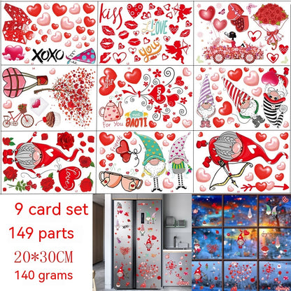 Valentine's Day Valentine's Day Electrostatic Sticker Showcase