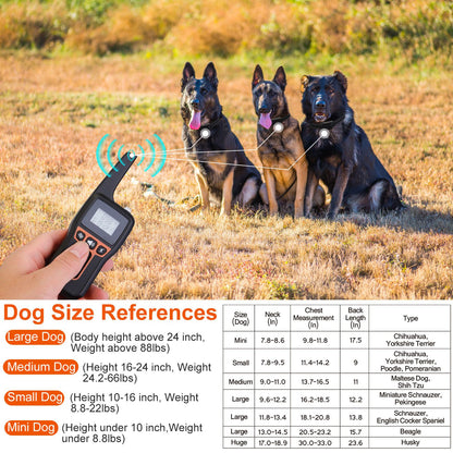 US Local Train Collar OR Receiver Only Options - 3280FT Dog Training Collar IP67 Waterproof Pet Beep Vibration Electric Shock Collar 3 Channels Rechargeable Transmitter Receiver Trainer With Flashlight