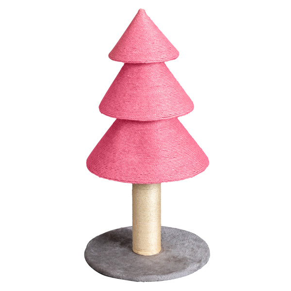 US Local 31.5in Christmas Tree Cat Scratcher, Cat Scratching Post For Indoor Cats, Large Sisal Cat Scratching Tree Cat Scratch Tower,-Pink