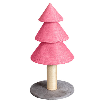 US Local 31.5in Christmas Tree Cat Scratcher, Cat Scratching Post For Indoor Cats, Large Sisal Cat Scratching Tree Cat Scratch Tower,-Pink