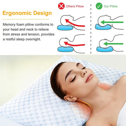 US Local Bed Pillows Cooling Memory Foam Pillow Ventilated With Cooling Gel Infused Memory Foam Heat Reducing Cooling Fiber Breathable Machine Washable