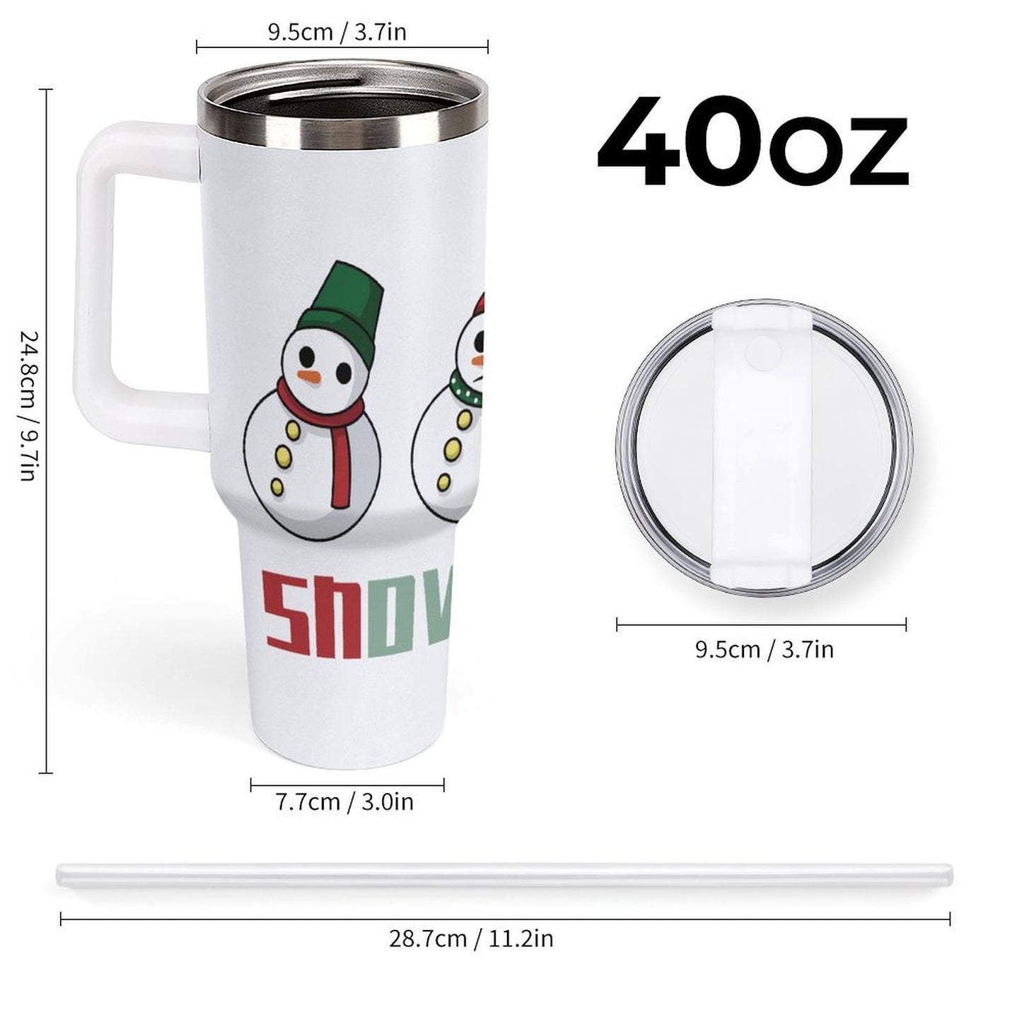 PHDT00314 POD US Local Tumbler 40 oz Large Capacity Car Cup Christmas Snowman