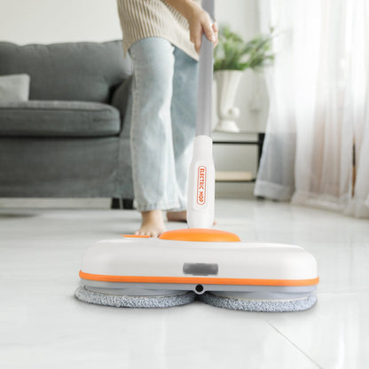 US Local 1Pc Dual Motor Cordless Spin Mop Self-Propelled Floor Cleaner With 6 Microfiber Pads 2 Speeds 900ML Water Tank One Click Spraying Headlight For Multiple Floors