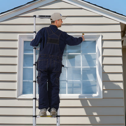 US Local VEVOR Telescoping Extension Ladder 8.5FT One-button Retraction 375 LBS Capacity