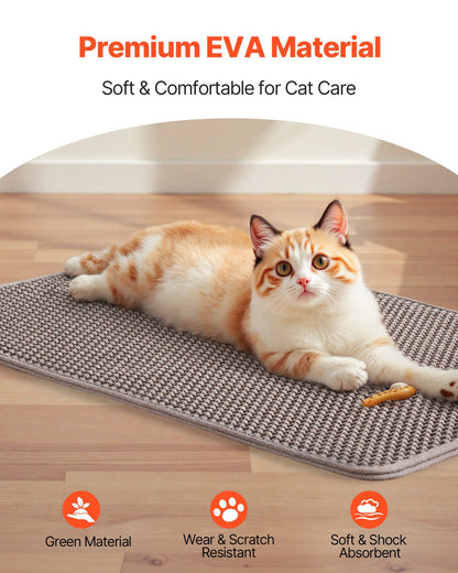 US Local Cat Litter Trapping Mat 30 X 24 In Double Layer Honeycomb Non-Slip & Urine-Proof