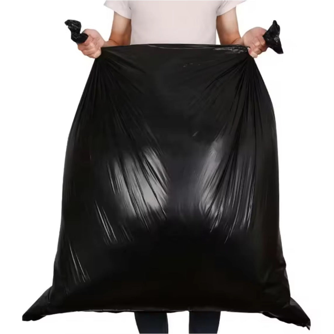 US Local 120 35 Gallon Lightweight Stretchable Garbage Bags - Star Sealed Bottom, Black Plastic Lining, Not Available On Weekends