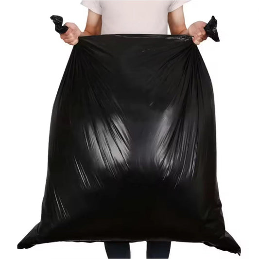 US Local 120 35 Gallon Lightweight Stretchable Garbage Bags - Star Sealed Bottom, Black Plastic Lining, Not Available On Weekends