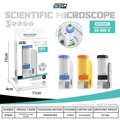 US Local Bio Educational Science Experiment Toy Gift, Microscope For Kids - 5804A Black