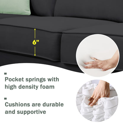 US Local 112 87 Sectional Sofa Couches, 7 Seats Modular Living Room Sets