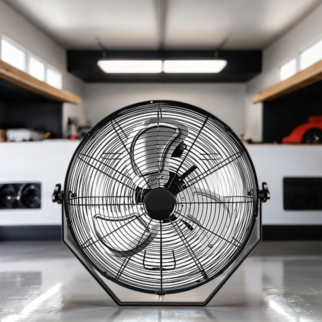 US Local 18 In  Black Industrial Wall Mount Fan 3-Speed Indoor OutdoorCommercial Ventilation Metal High Velocity Fan