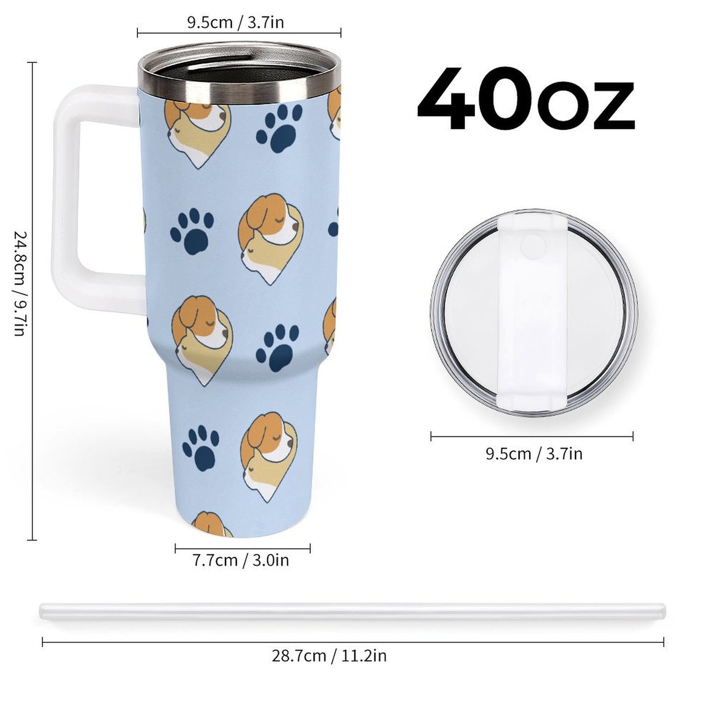 PHDT00357 POD US Local Tumbler 40 oz Large Capacity Car Cup Dog Cat Love Pet Paw