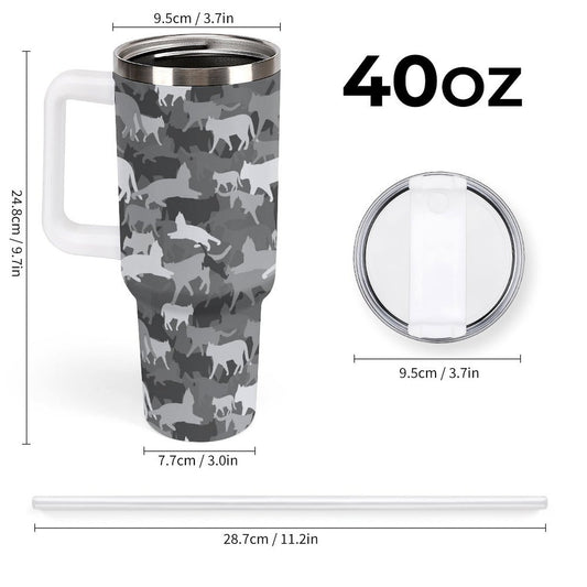 PHDT00238 POD US Local Tumbler 40 oz Large Capacity Car Cup Camouflage Cat Animal