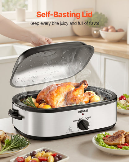 US Local Electric Roaster Oven 14QT Electric Roasting Pan With Self-Basting Lid