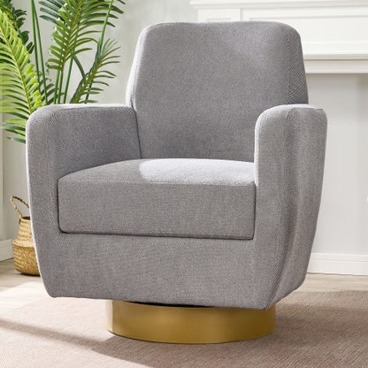 US Local 360 Degree Rotation Armchair Cotton Linen Skin Friendly Fabric Ergonomic Design Living Room Chair Bedroom Chair Living Room Chair Suitable For Indoor Home