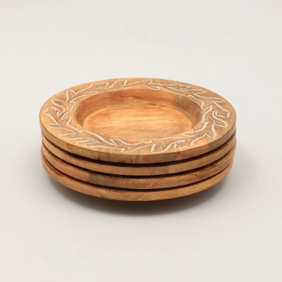 US Local Handcrafted 13 Wood Charger Plate Wooden Dinning Placemat Artisan Wood Tableware