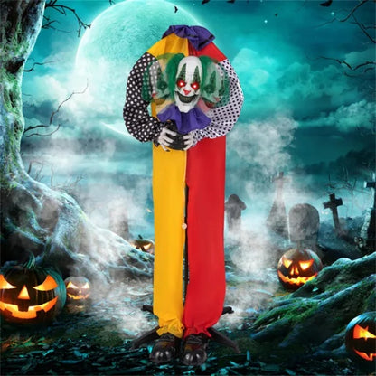 US Local 4.5FT Halloween Clown Decoration With LED Eyes And Phrase Recording