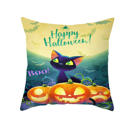 40 Style Halloween Pillowcase Pumpkin Letter Fly Velvet Pillow Cushion Cover