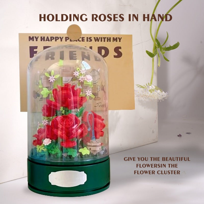 US Local Encounter A Rose Music Box With A Transparent Cover, A Rotating Music Pedestal