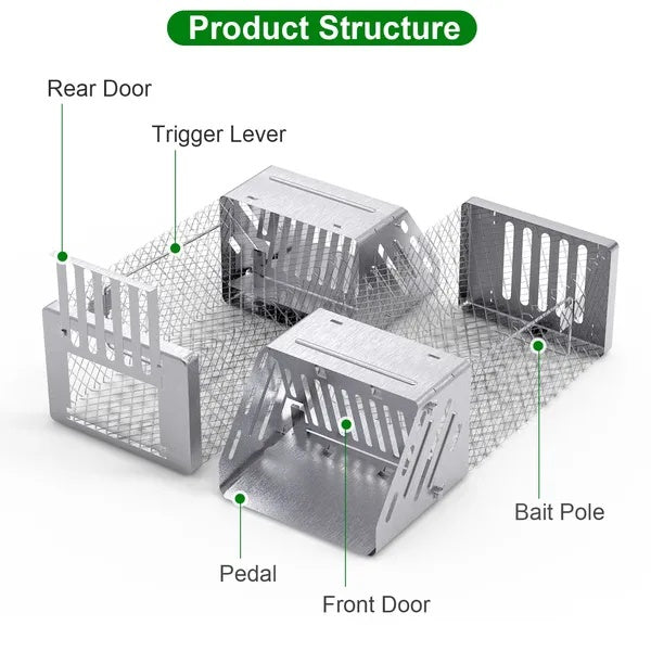 US Local Automatic Continuous Rat Trap Single Door Mouse Cage Humane Live Animal Trap Cage Indoor Outdoor For Small Rodents Mice Voles