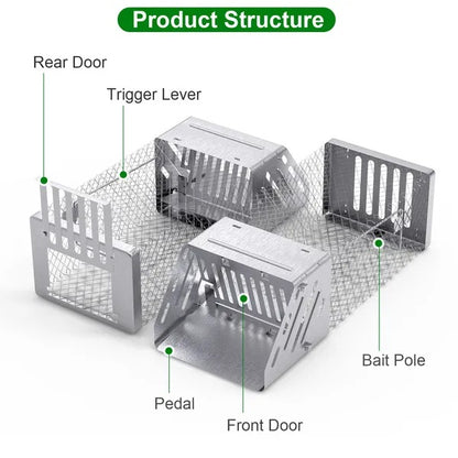 US Local Automatic Continuous Rat Trap Single Door Mouse Cage Humane Live Animal Trap Cage Indoor Outdoor For Small Rodents Mice Voles