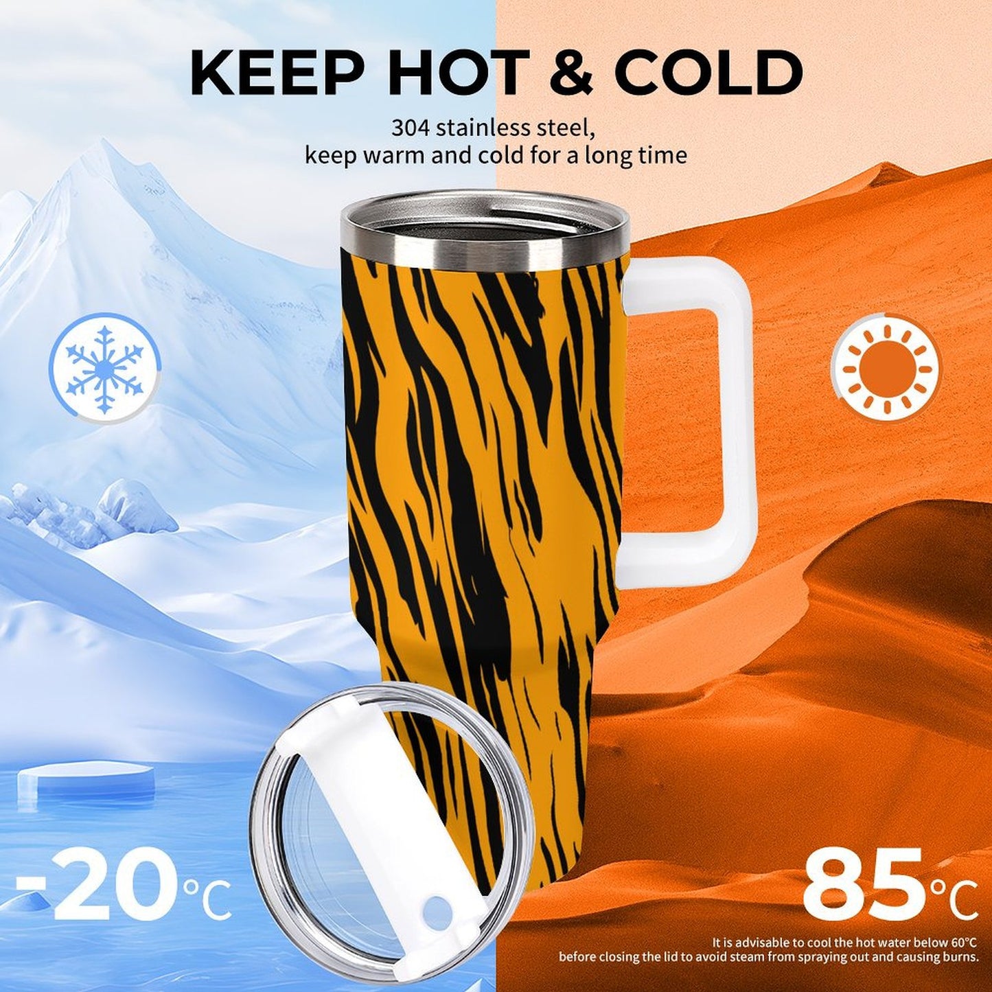 PHDT00183 POD US Local Tumbler 40 oz Large Capacity Car Cup Tiger