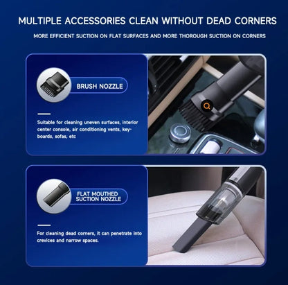 US Local Wireless Silver Car Vacuum Cleaner Wireless Car With Strong Suction Handheld Vacuum Cleaner Small Mini Rechargeable Home Vacuum Cleaner