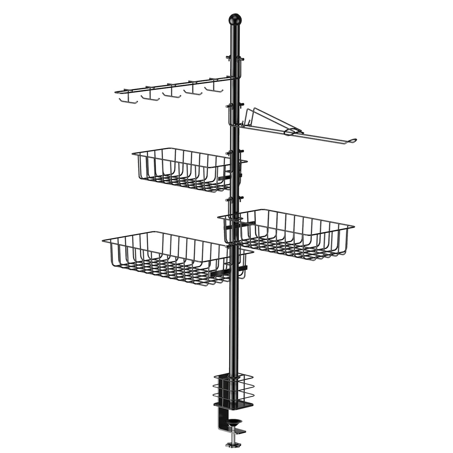 US Local 1Pc Griddle Caddy With Paper Towel Holder Hook Baskets BBQ Accessories Storage Rack Vertical Standing BBQ Organizer Grill Utensil Storage Fit For Blackstone Griddle