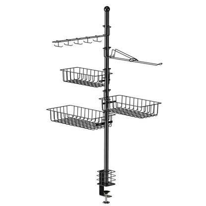 US Local 1Pc Griddle Caddy With Paper Towel Holder Hook Baskets BBQ Accessories Storage Rack Vertical Standing BBQ Organizer Grill Utensil Storage Fit For Blackstone Griddle