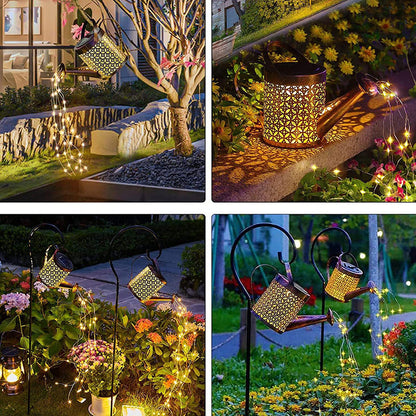 US Local 2 PCS LED Watering Can Solar Light Strings, Solar Lights Outdoor Decorative Lamp, Solar Lantern Outd