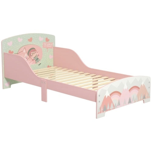 UK Local ZONEKIZ Toddler Bed Frame, Kids Bedroom Furniture For Ages 3-6 Years