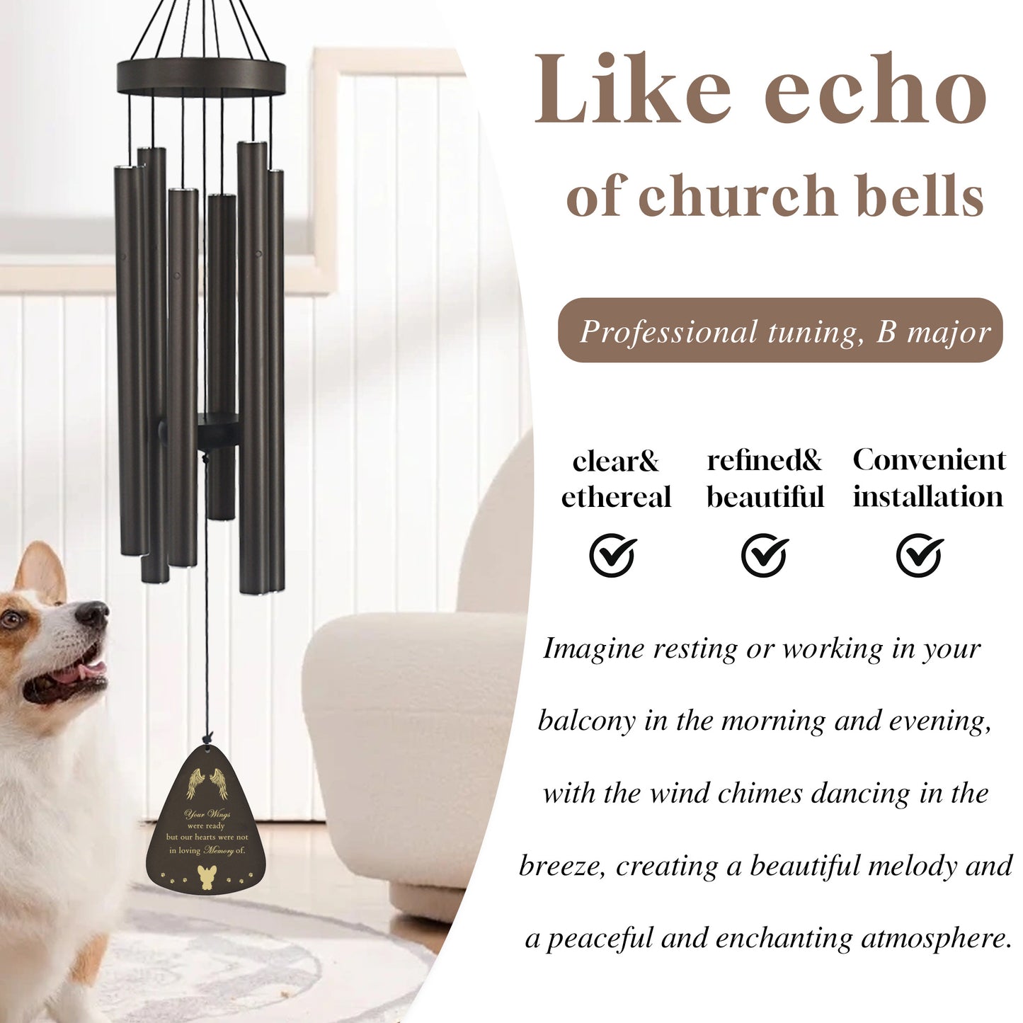 US Local Dog Memorial Gifts For Loss Of Dog, Pet Memorial Wind Chime, Loss Of Dog Sympathy Gift, Dog Remembrance Gift In Memory Of Dog Cat.