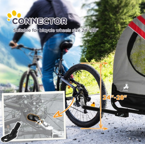 US Local Aosom 2-in-1 Pet Bike Trailer For Small Dogs, Road-Visibility Bicycle Stroller, Weather-Strong Bike Wagon Trailer Sidecar Attachment, Red