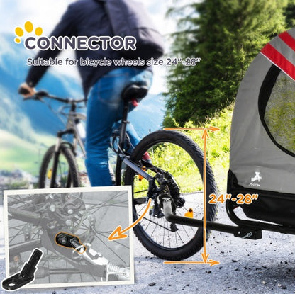 US Local Aosom 2-in-1 Pet Bike Trailer For Small Dogs, Road-Visibility Bicycle Stroller, Weather-Strong Bike Wagon Trailer Sidecar Attachment, Red