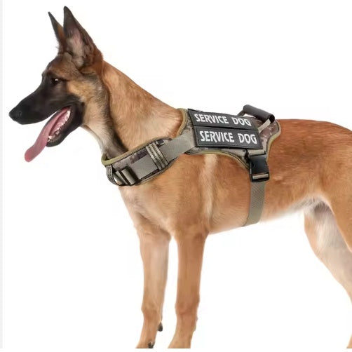 US Local USLOCAL Tactical Service Dog Harness With Control Handle No Pulling Adjustable Reflective Pet Vest Harness Easy Walking Training